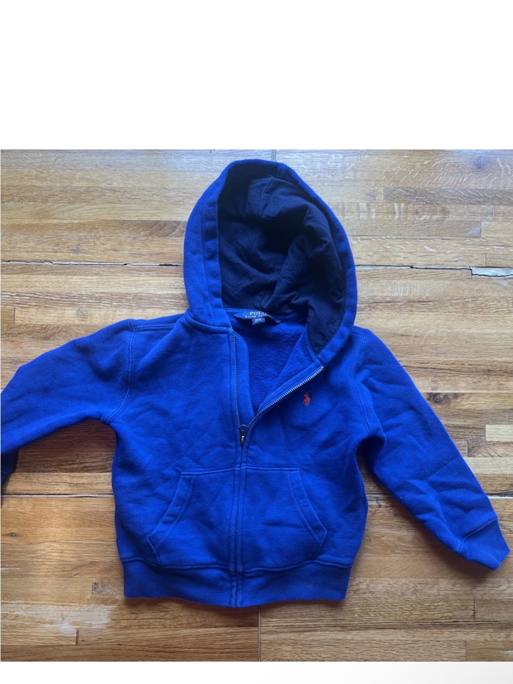 Polo Ralph Lauren Hoodie Boys 4/4t Zip Up Hoodie Orange Pony Full Zip